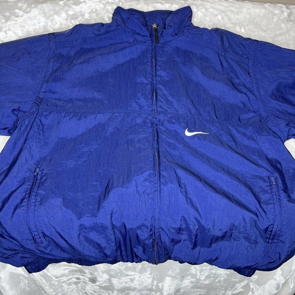 Vintage 90's Nike Men's Blue Full Zip Long Sleeve Windbreaker Jacket Size L - Picture 2 of 10